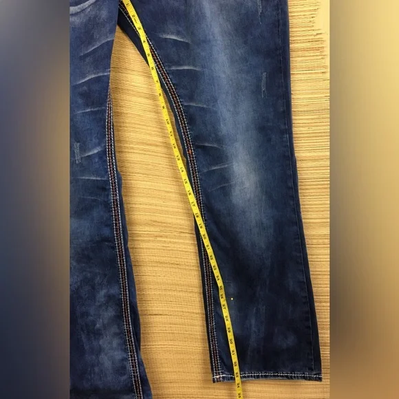 Affliction Black Premium Mens Blue Distressed Hot Rod Denim Size 42